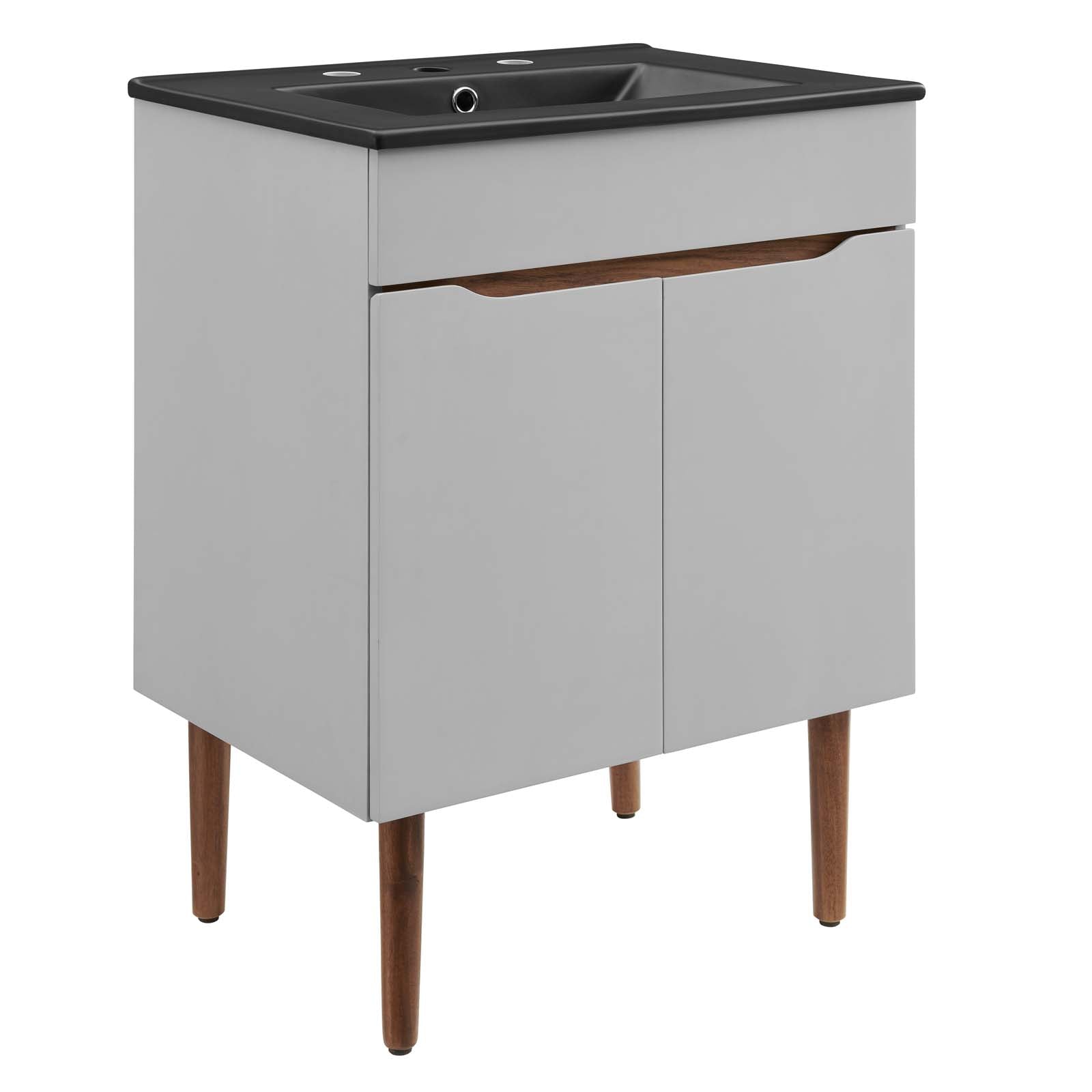 Modern 24-Inch Bathroom Vanity with Sink - Farmhouse Style for Small Bathrooms | Perfect for Powder Rooms, Guest Baths & Apartment Renovations