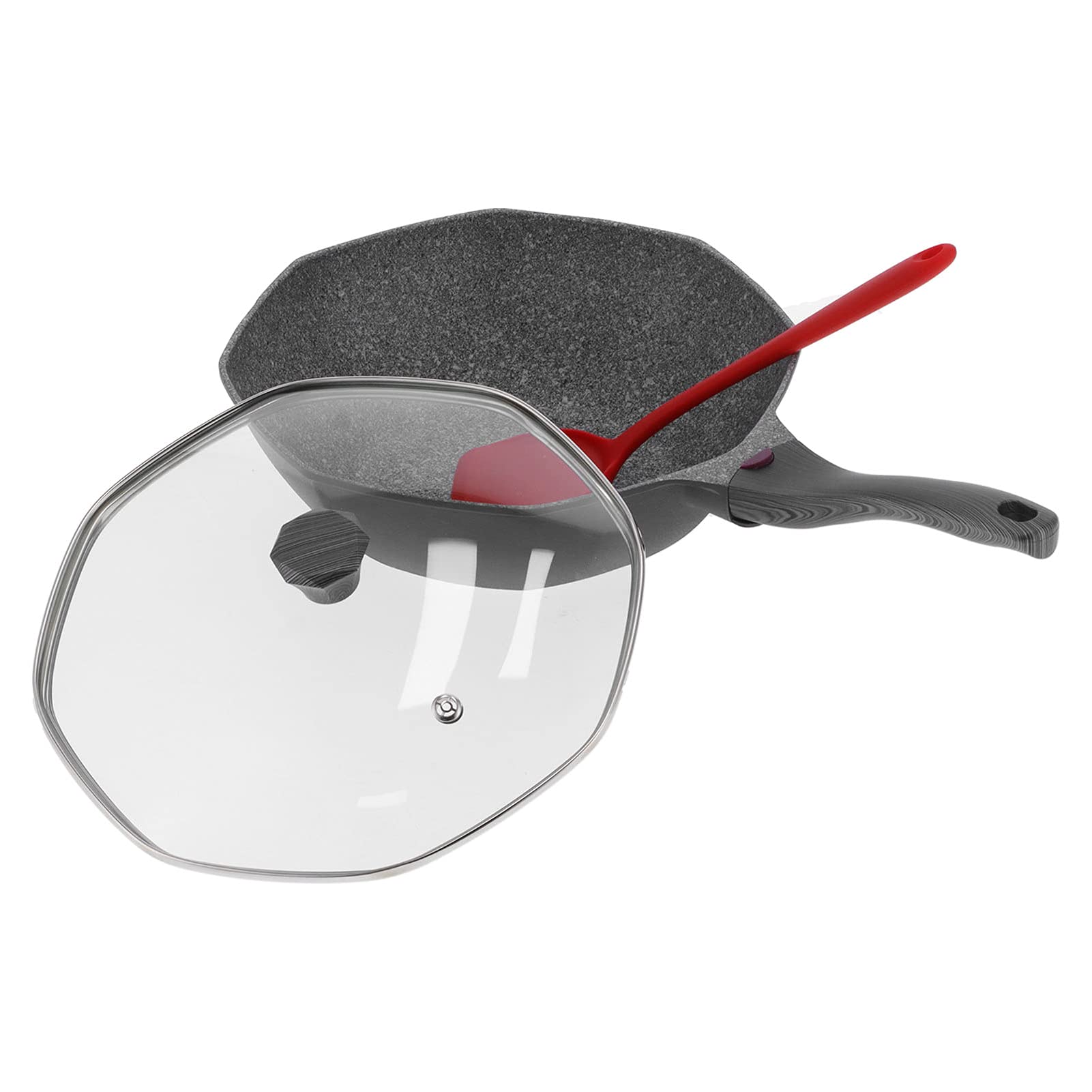 **Nonstick Octagonal Pan - Induction Compatible Wok for Stir Fry, Electric, Ceramic & Gas Stoves - Large Size | Perfect for Asian Cooking, Sautéing & High-Heat Frying**