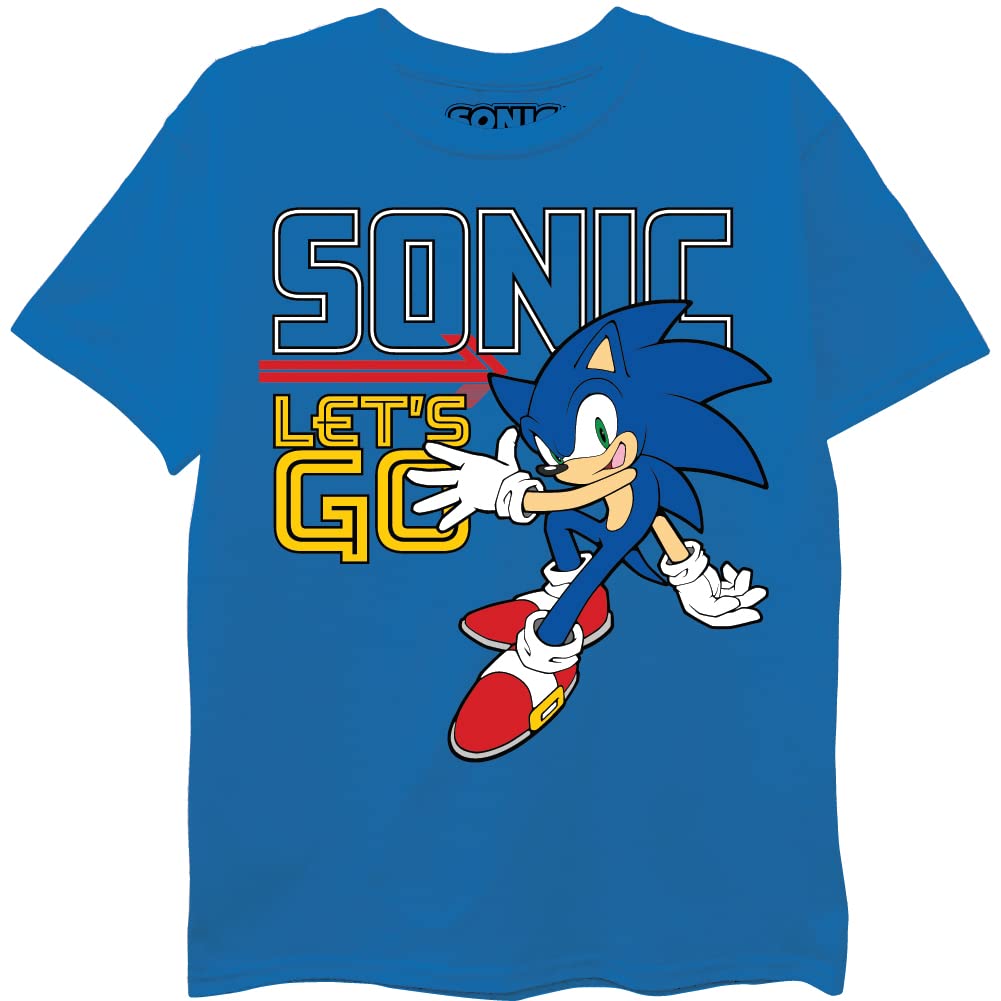 Sega Boys' Sonic The Hedgehog Graphic Short Sleeve T-Shirt - Cool Video Game Character Tee for Kids, Gifts & Casual Wear