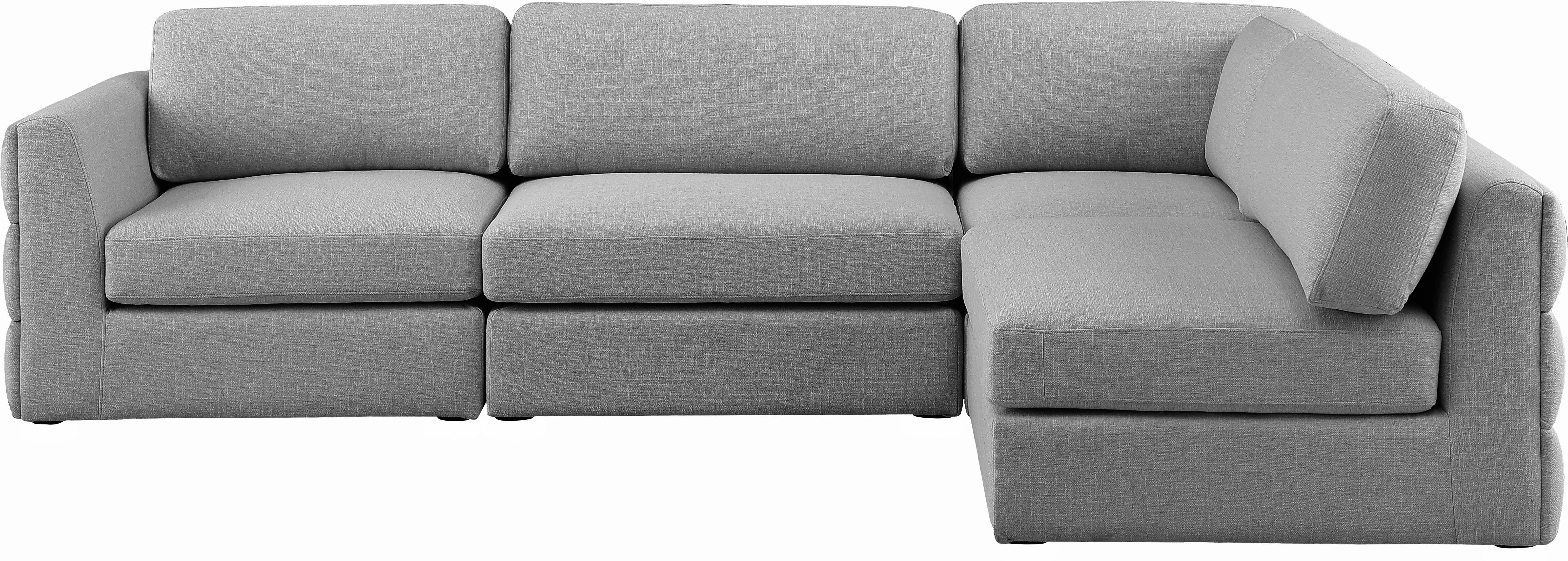 Beckham Durable Linen Textured Fabric Modular Sectional Sofa - Modern Living Room Furniture for Home Theater & Family Gatherings
