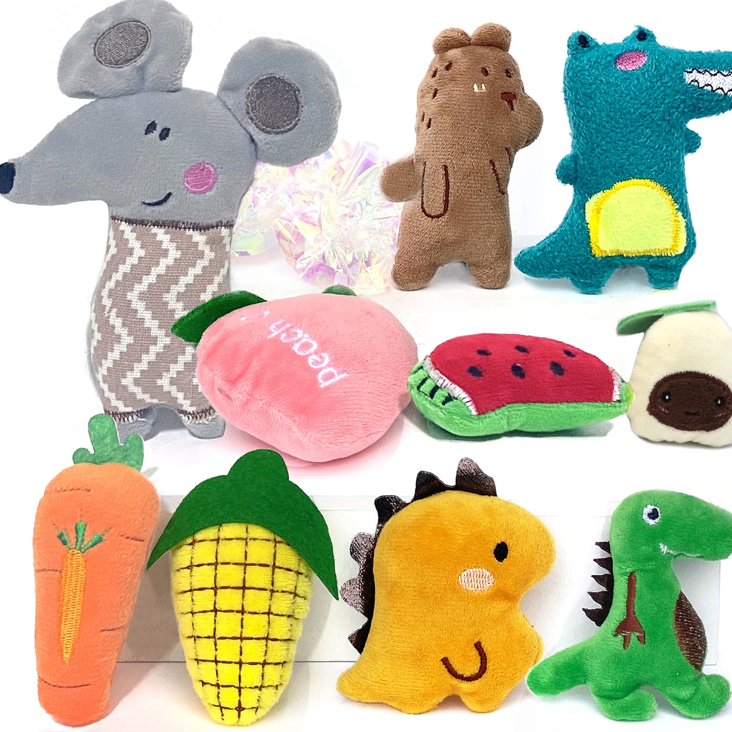 Interactive Cat Toys for Indoor Cats - 12 Pack Crinkle Sound Catnip Filled Mouse Chew Toys, Soft & Durable Teething Toys for Kittens - Perfect for Playtime, Training, and Stress Relief (Large Size)