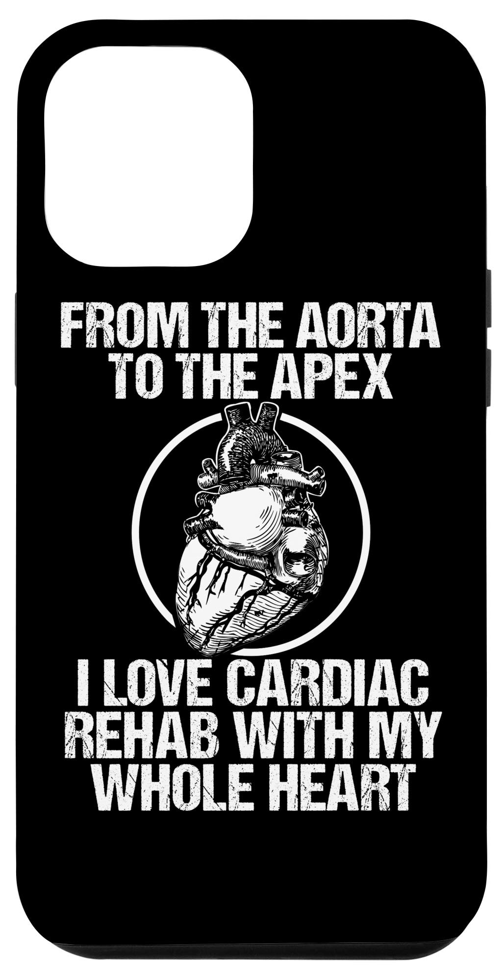 iPhone 12 Pro Max Heart Anatomy Phone Case - Cardiac Rehab Gift for Patients - Perfect for Nurses, Doctors & Heart Health Awareness (Black)