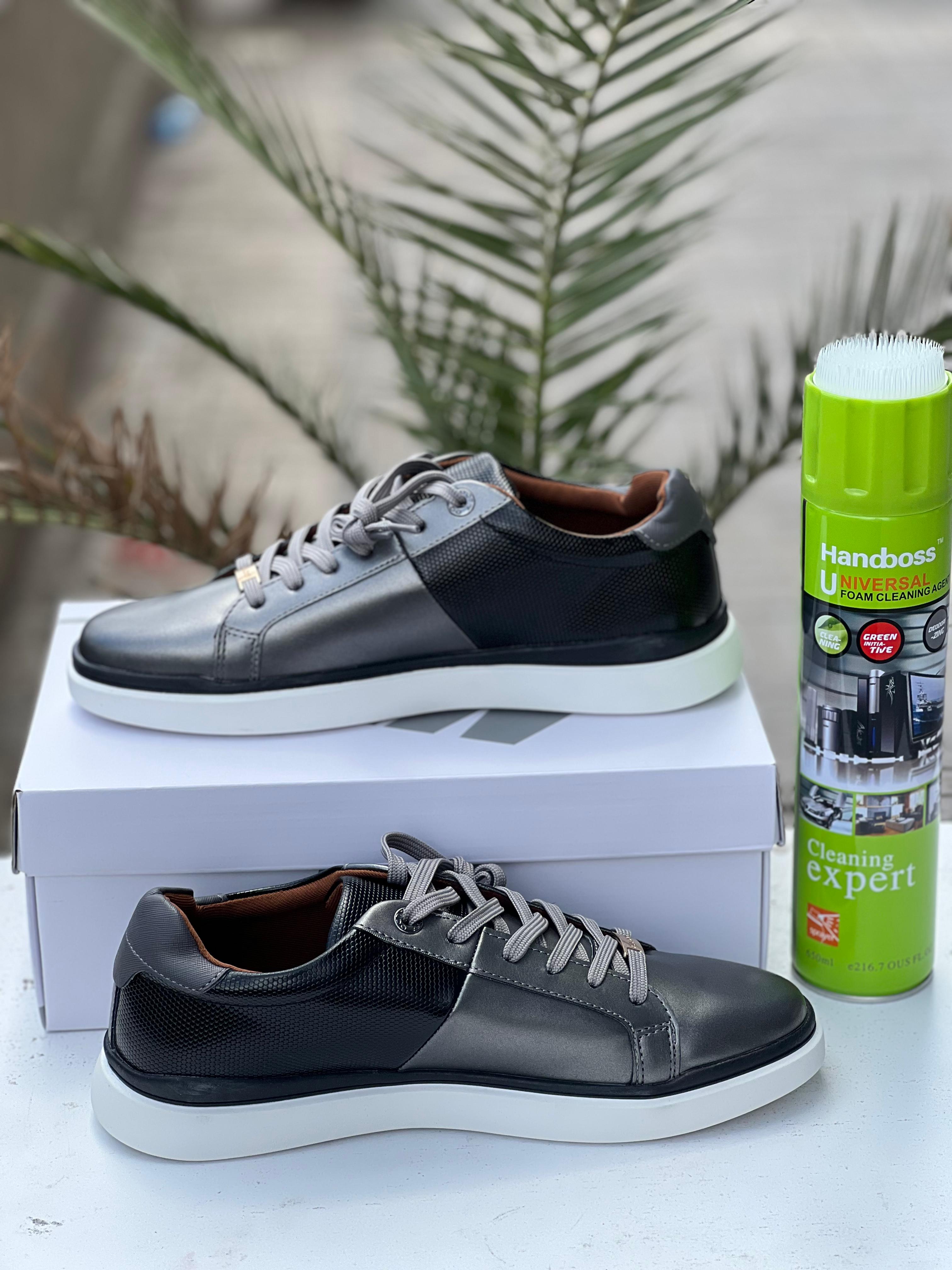 Andu Men's Two Tone Metallic & Black Lifestyle Sneakers - Comfortable Casual Shoes for Walking, Running & Everyday Wear | Perfect for Gym, Work & Street Style Fashion