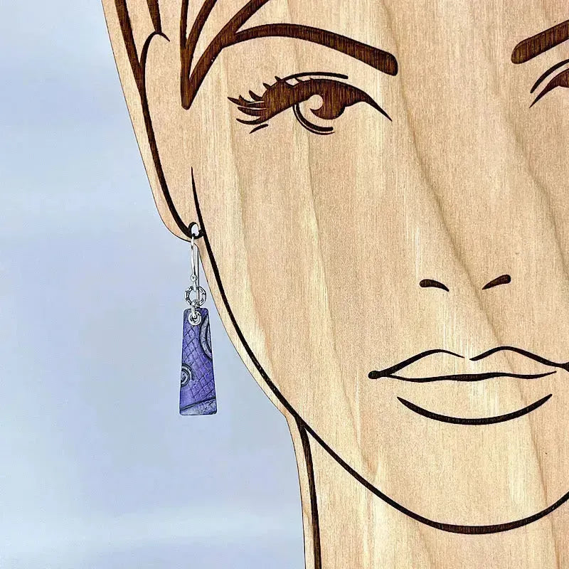 Elegant Purple Copper Earrings with Sterling Silver Accents - Perfect for Women's Fashion Jewelry & Gift Giving