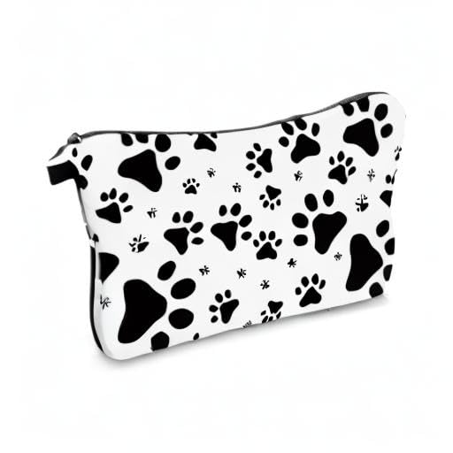 Small Travel Makeup Bag with Paw Print - Portable Cosmetic Organizer for Women | Perfect for Toiletries, Gifts & On-the-Go Beauty Essentials
