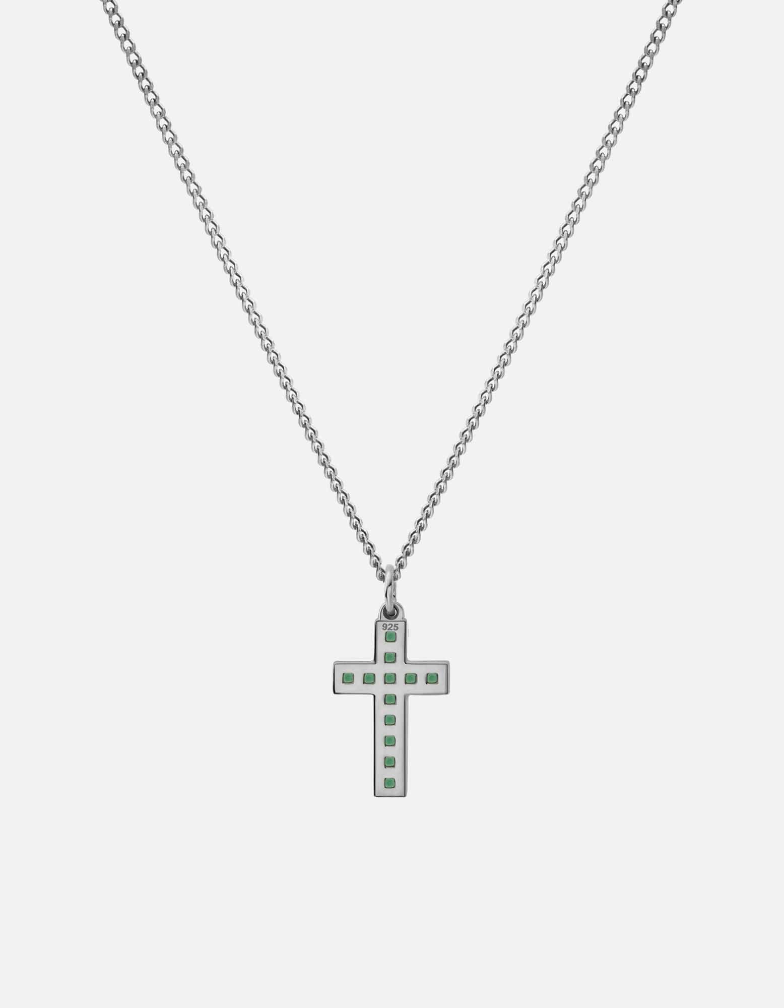 Natural Cross Agate Pendant Necklace for Women - 925 Sterling Silver Chain - Perfect for Everyday Wear, Gifts & Spiritual Protection