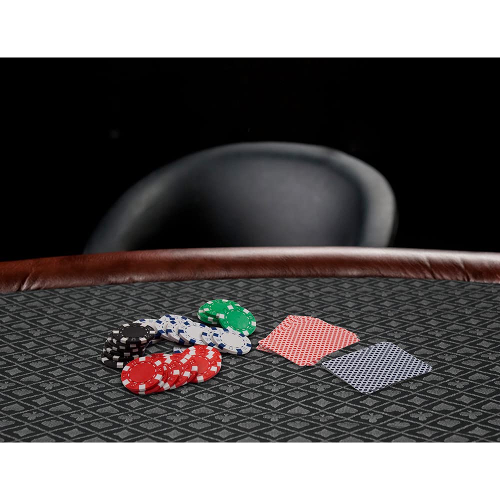 Premium Two-Tone Poker Table Cloth - Casino Quality Suited Speed Fabric with Dark Background | Waterproof & Durable Poker Table Cover (Platinum) | Perfect for Home Game Nights, Casino Parties & Poker Tournaments