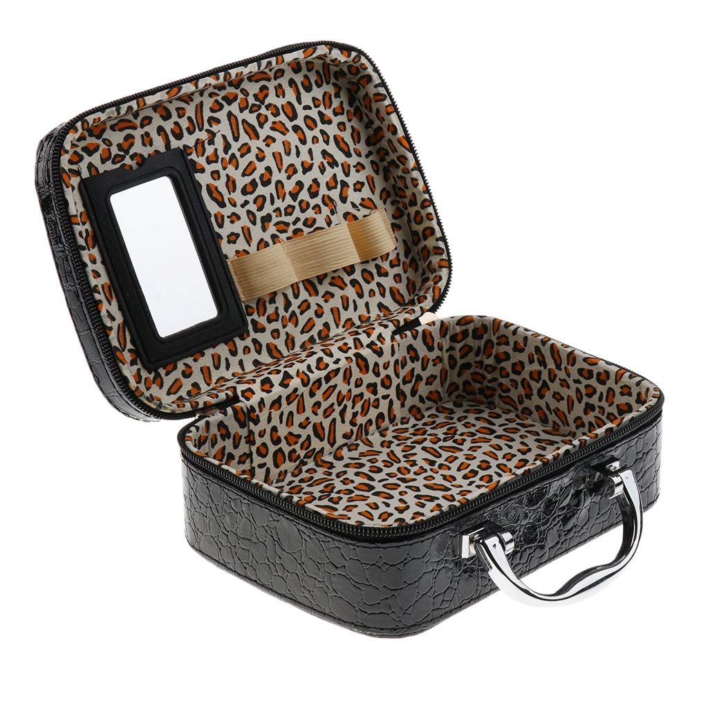 Vanity Case - Crocodile Pattern PU Leather Makeup Organizer & Cosmetic Storage Box for Women | Travel-Friendly Beauty Case for Home, Salon, and On-The-Go Use