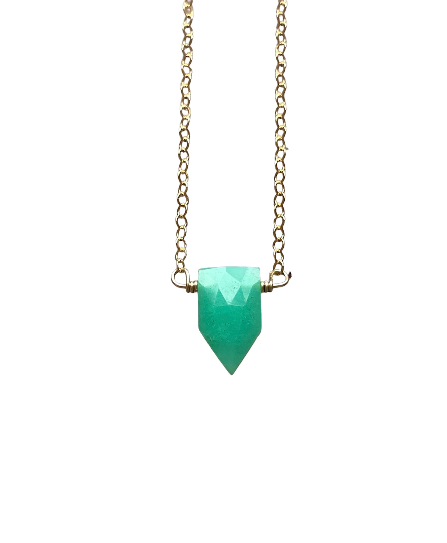 Tiny Chrysoprase Necklace - Dainty Green Gemstone Pendant for Women | Perfect for Everyday Wear, Gift Giving & Spiritual Healing Jewelry