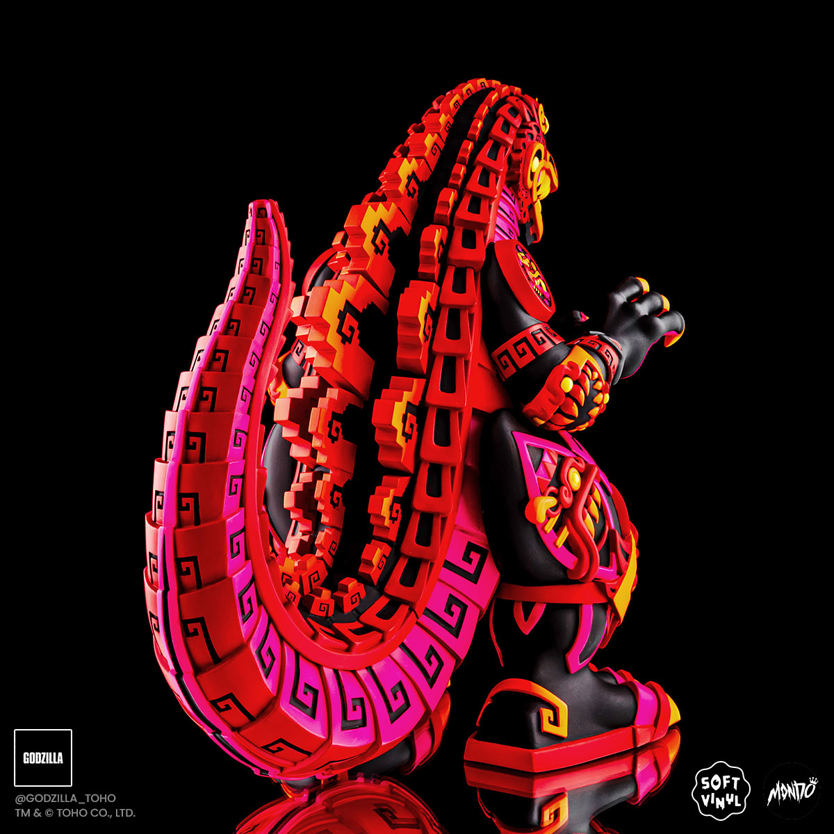 Godzilla Vinyl Designer Figure by Urban Aztec - Burning Variant Timed Edition - Collectible Toy for Anime Fans, Home Decor & Gift for Movie Lovers