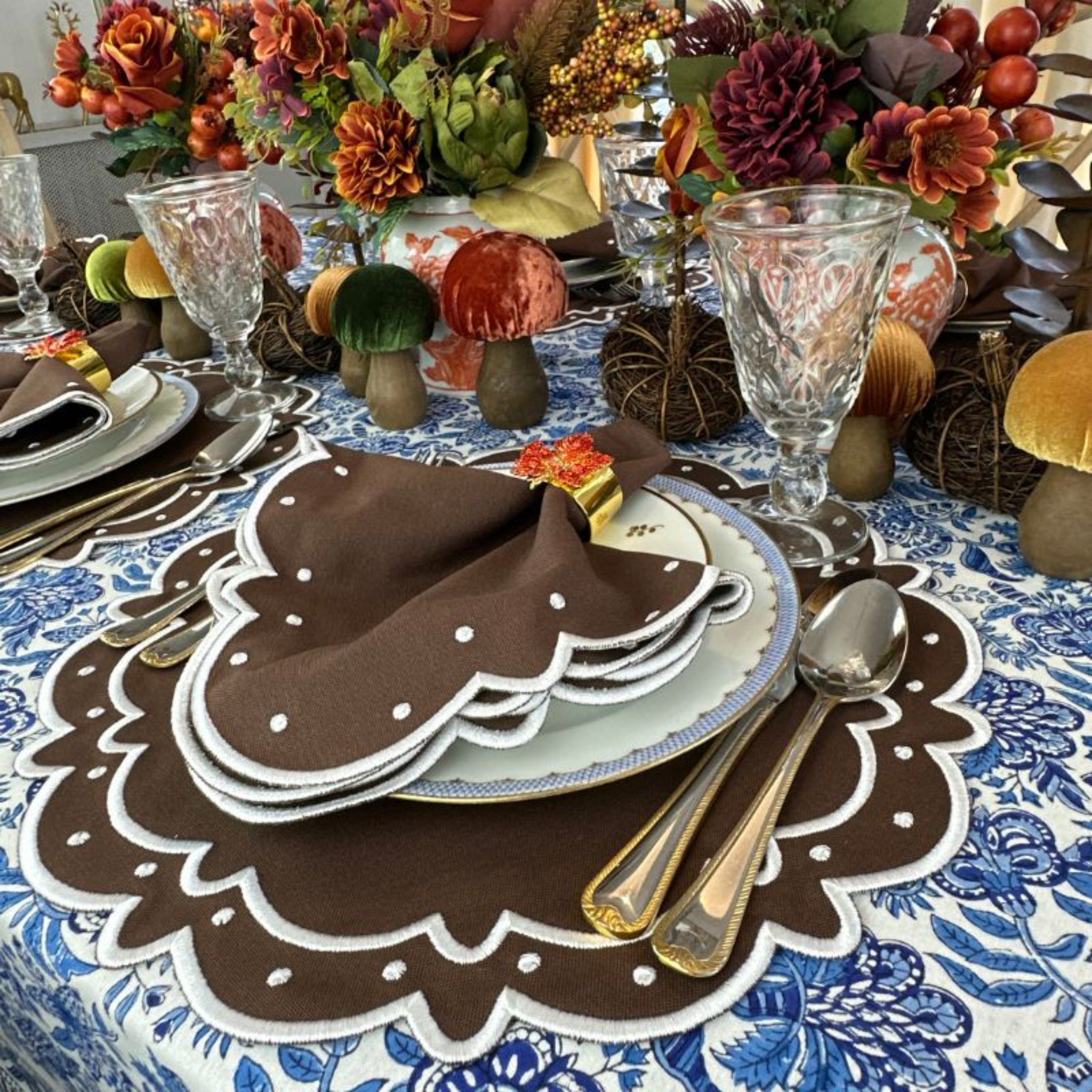 Premium Dark Cocoa Ava Placemats Set of 4 - Waterproof & Heat-Resistant Table Mats for Dining, Kitchen, and Party Decor - Elegant Home & Restaurant Tableware Accessories