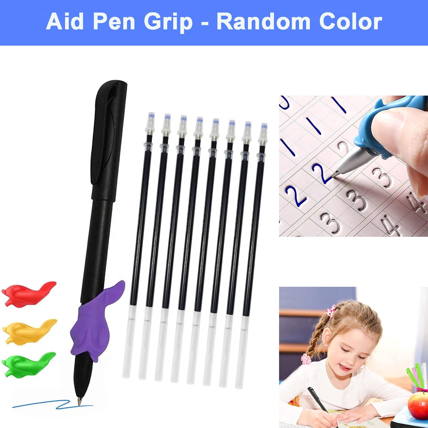 10-Pack Reusable Magic Pens with Refills for Kids - Disappearing Ink Writing Practice Set for Kindergarten & Preschool Learning (Ideal for Handwriting Practice, Calligraphy Training & Early Education)