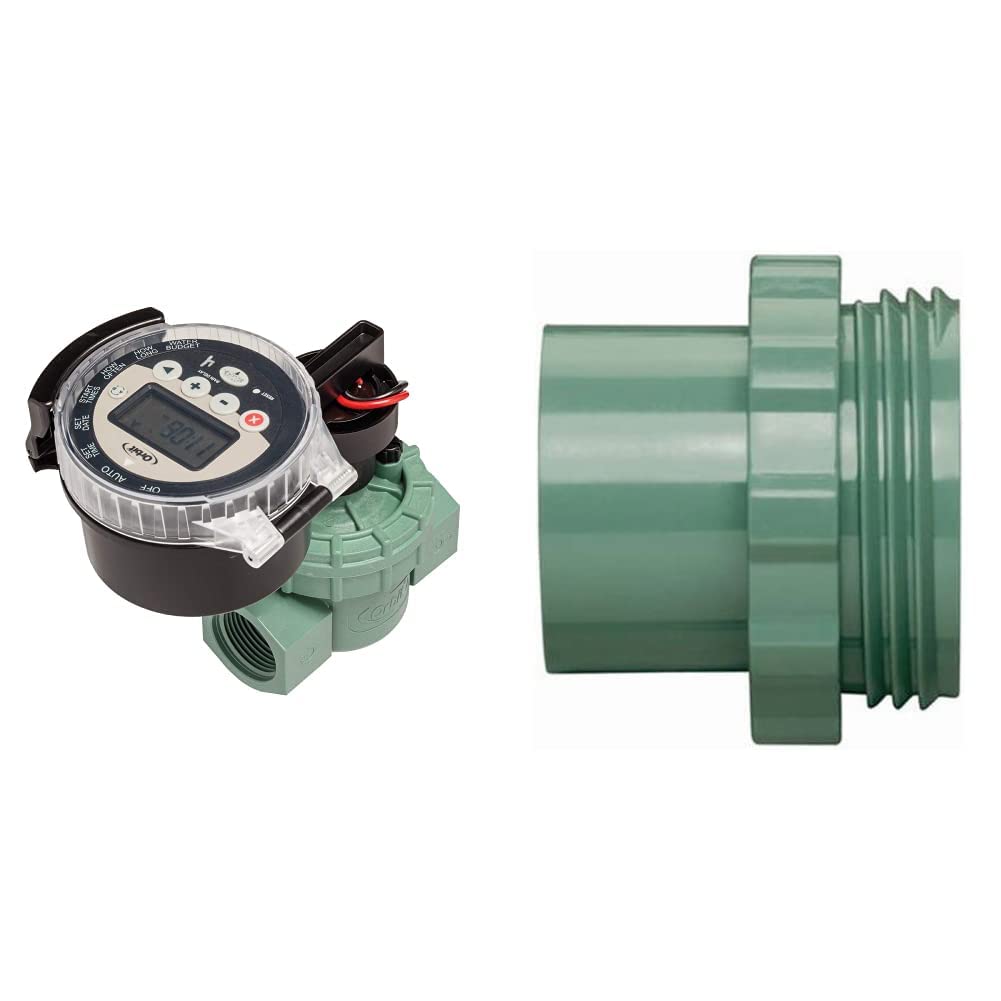 Orbit 57860 Battery Operated Sprinkler Timer with Valve & 57191 Slip Manifold Transition Adapter - Automatic Lawn Watering System for Garden, Yard, and Landscape Irrigation