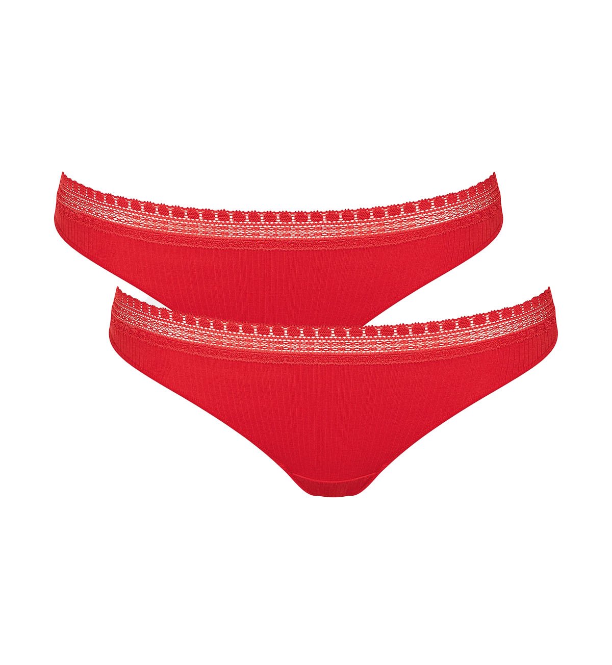 SLOGGI GO RIBBED BRAZILIAN PANTIES Twin Pack - Comfortable Seamless Underwear for Women, Perfect for Everyday Wear & Yoga