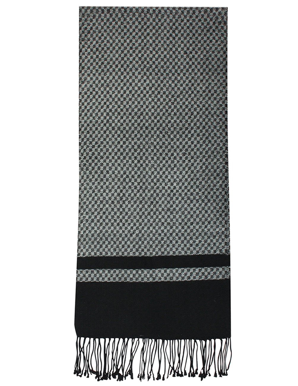 Premium Men's Winter Scarf - Soft Wool Blend with Cashmere Feel, Luxury Checkered & Striped Design for Cold Weather - Perfect for Office, Travel and Outdoor Activities