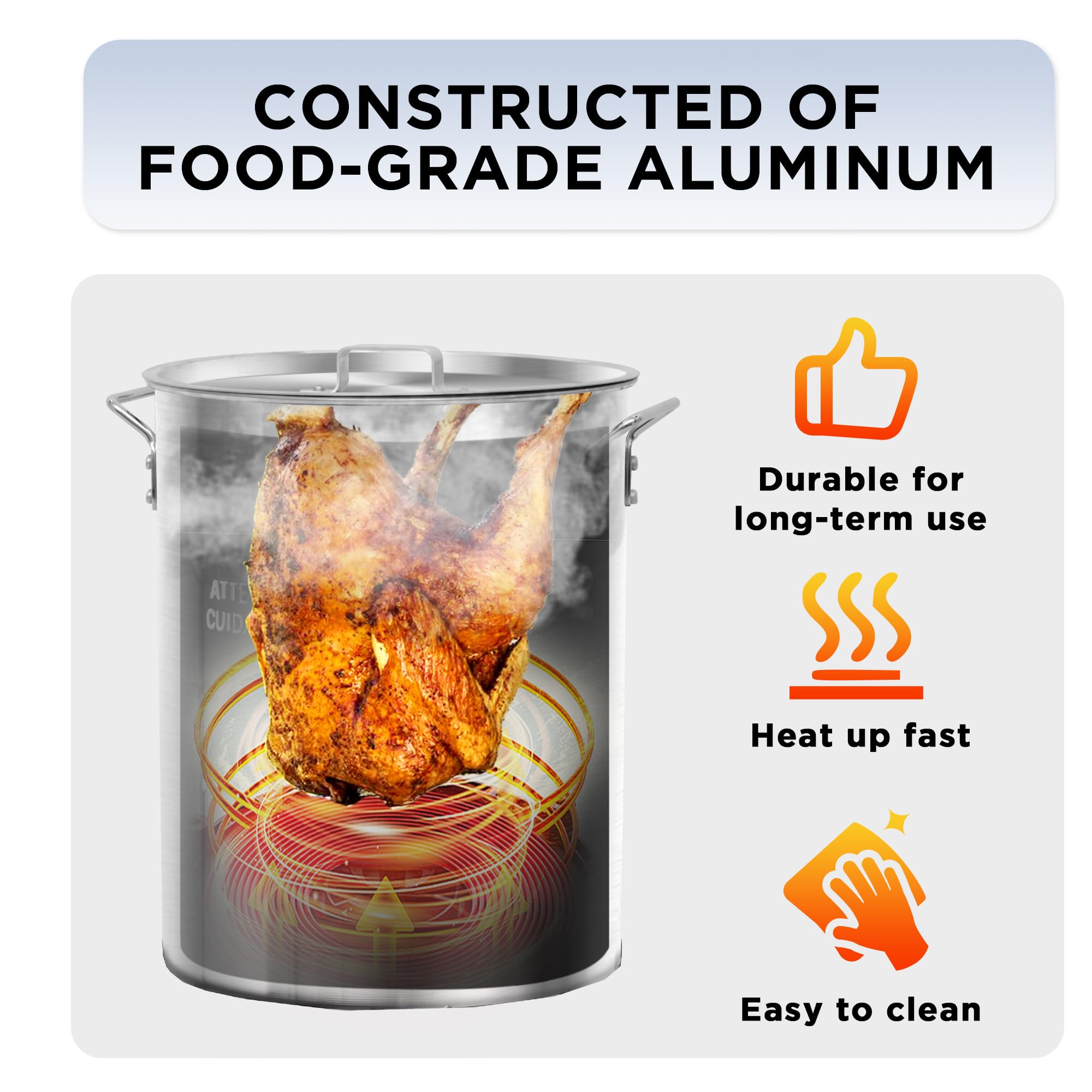 Red Mountain Valley 30 Qt Propane Turkey Deep Fryer - Outdoor Camping Deep Fryer with Thermometer, 50,000 BTU Gas Burner & 30qt Stock Pot - Perfect for Turkey, Seafood Boiling, Crawfish & Outdoor Cooking - Ideal for Camping, Backyard Parties & Large Gatherings