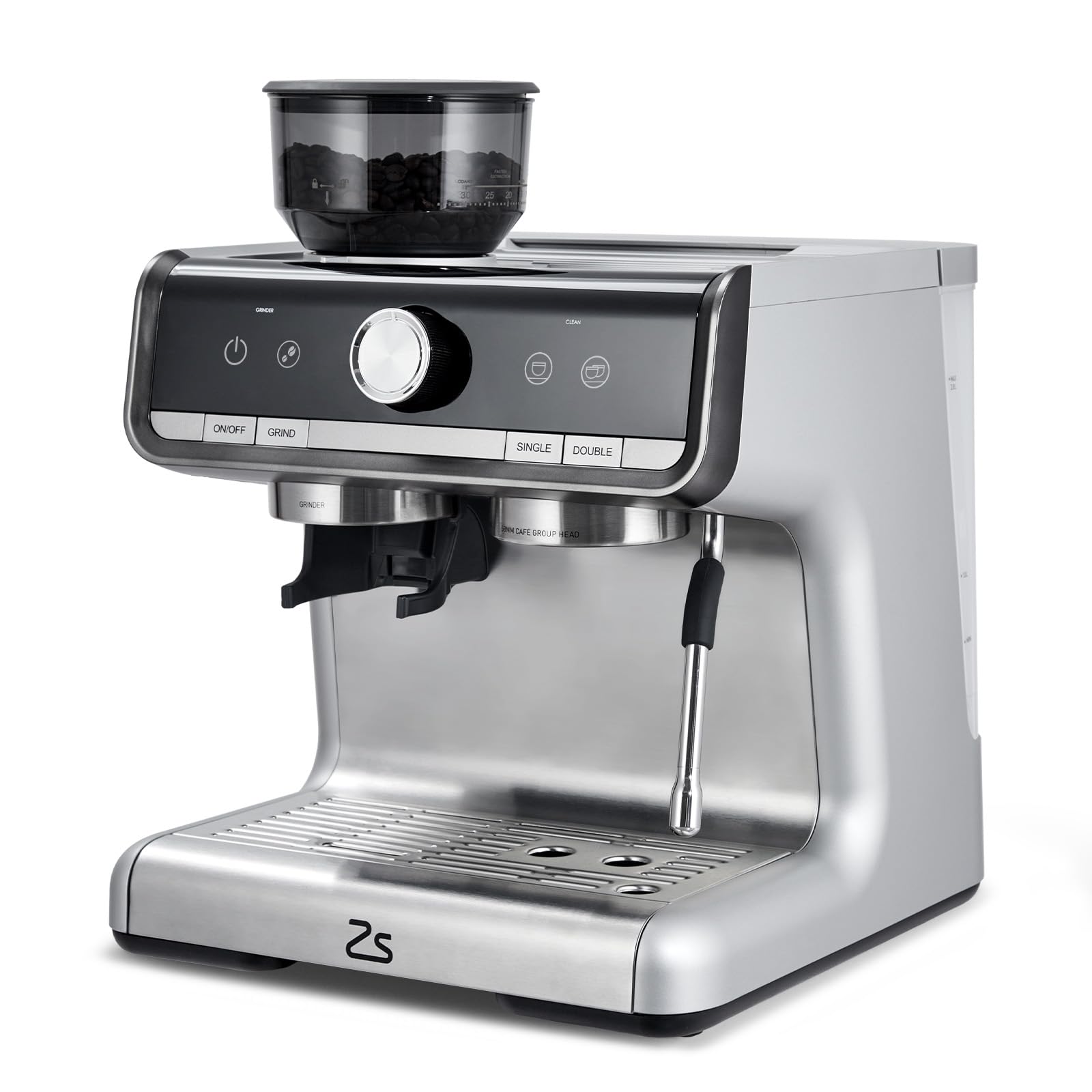 20 Bar Semi-Automatic Espresso Machine with Built-in Grinder & Milk Frother - Professional Home Coffee Maker for Macchiatos, Cappuccino & Latte - Perfect Gift for Coffee Lovers & Parents (Home/Office/Cafe Use)