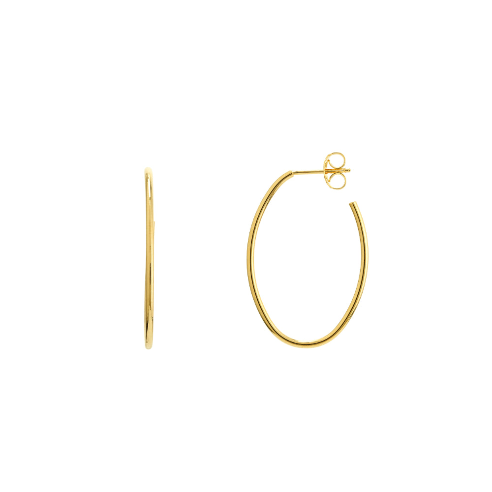 14K Gold Oval Hoop Earrings for Women - Elegant Dainty Hinged Huggie Earrings - Perfect for Everyday Wear, Date Night & Special Occasions