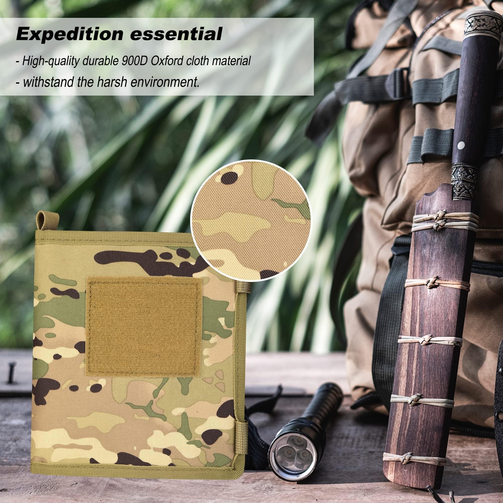 Kosiabte Tactical Notebook Map Case - Waterproof & Durable Military Map Holder for Hiking, Camping & Outdoor Adventures | Perfect for Field Notes, Navigation & Survival Gear Organization