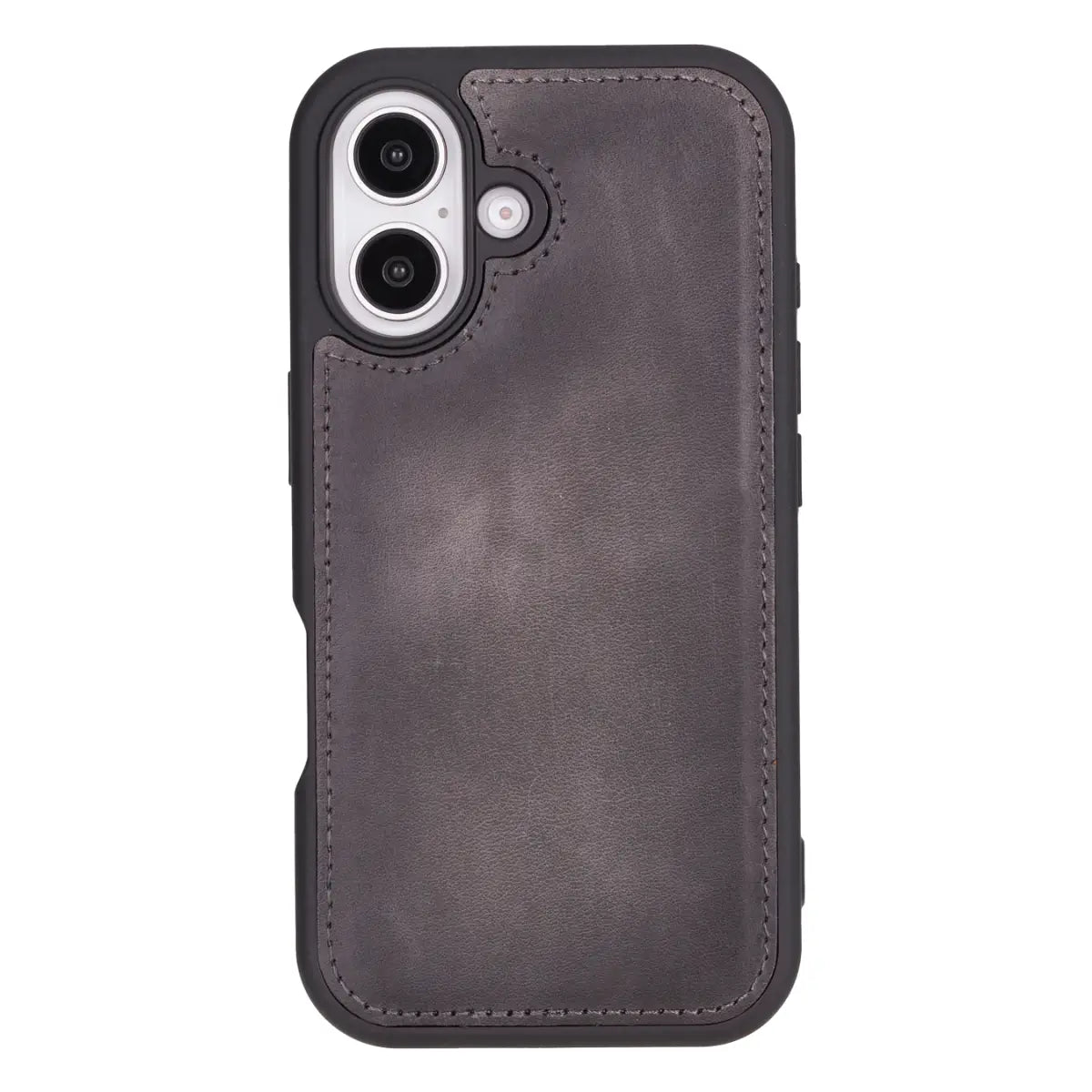 Premium Burnished Gray Leather Wallet Case for iPhone 16 (2024 Model) - Slim Protective Cover with Card Slots | Perfect for Everyday Use, Travel & Business Professionals