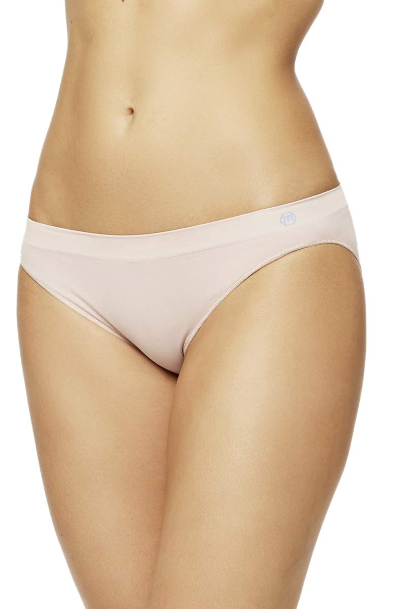 MIEL Women's Viki Seamless Brief Panties - Comfortable Breathable Quick Dry Bikini Underwear for Everyday Wear, Yoga & Workout