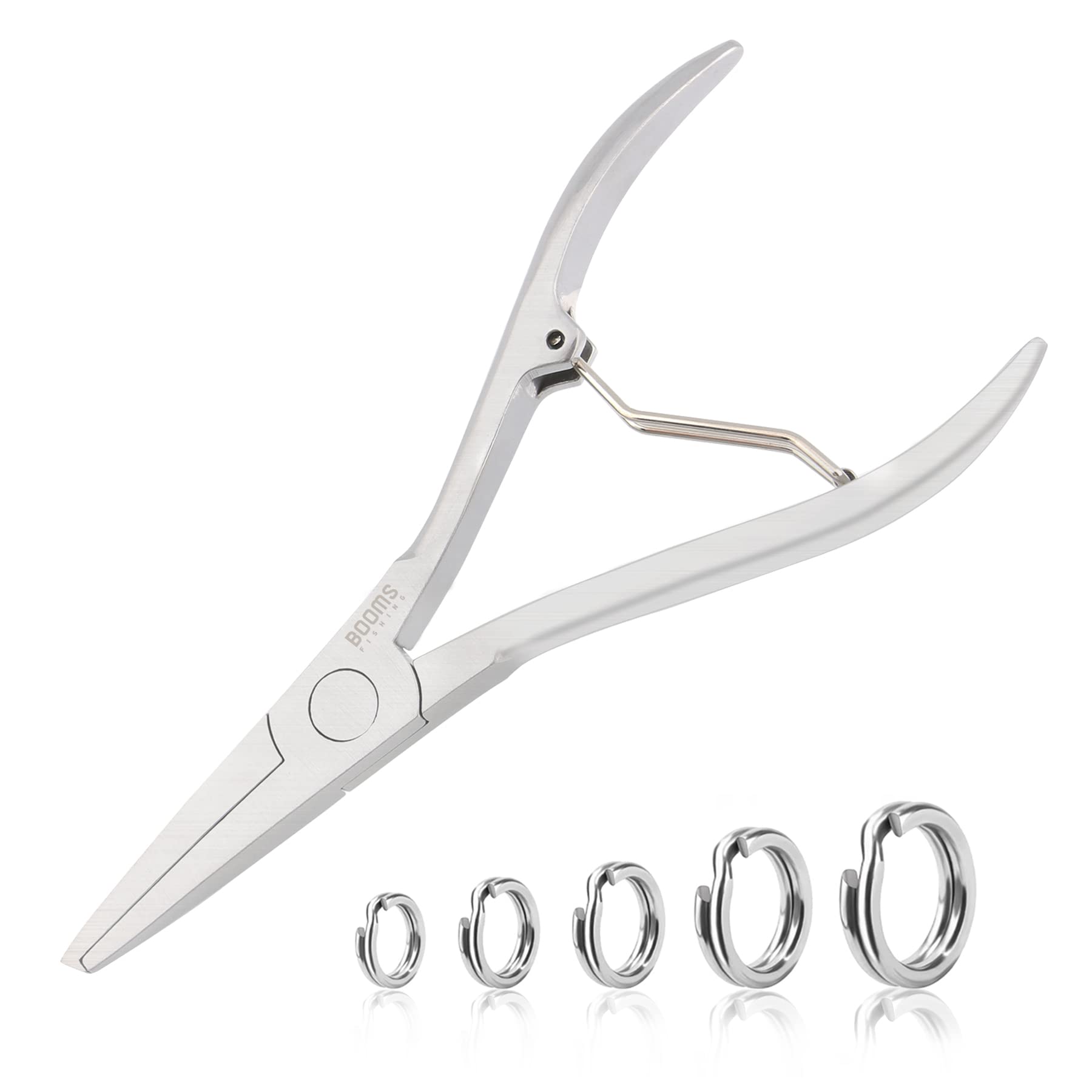 Booms Fishing SR4 Stainless Steel Split Ring Pliers - Saltwater Resistant Fishing Tool for Tackle Repair & Lure Making | Ideal for Saltwater Fishing, Bass Fishing & DIY Tackle Maintenance