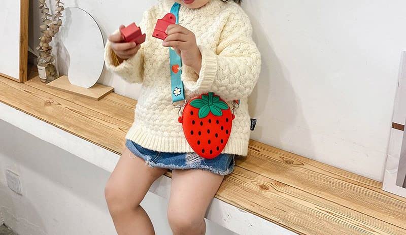 Strawberry Pineapple Avocado Silicone Crossbody Bag for Women Girls - Cute Fruit Shoulder Purse for Beach, Travel, Shopping & Daily Use