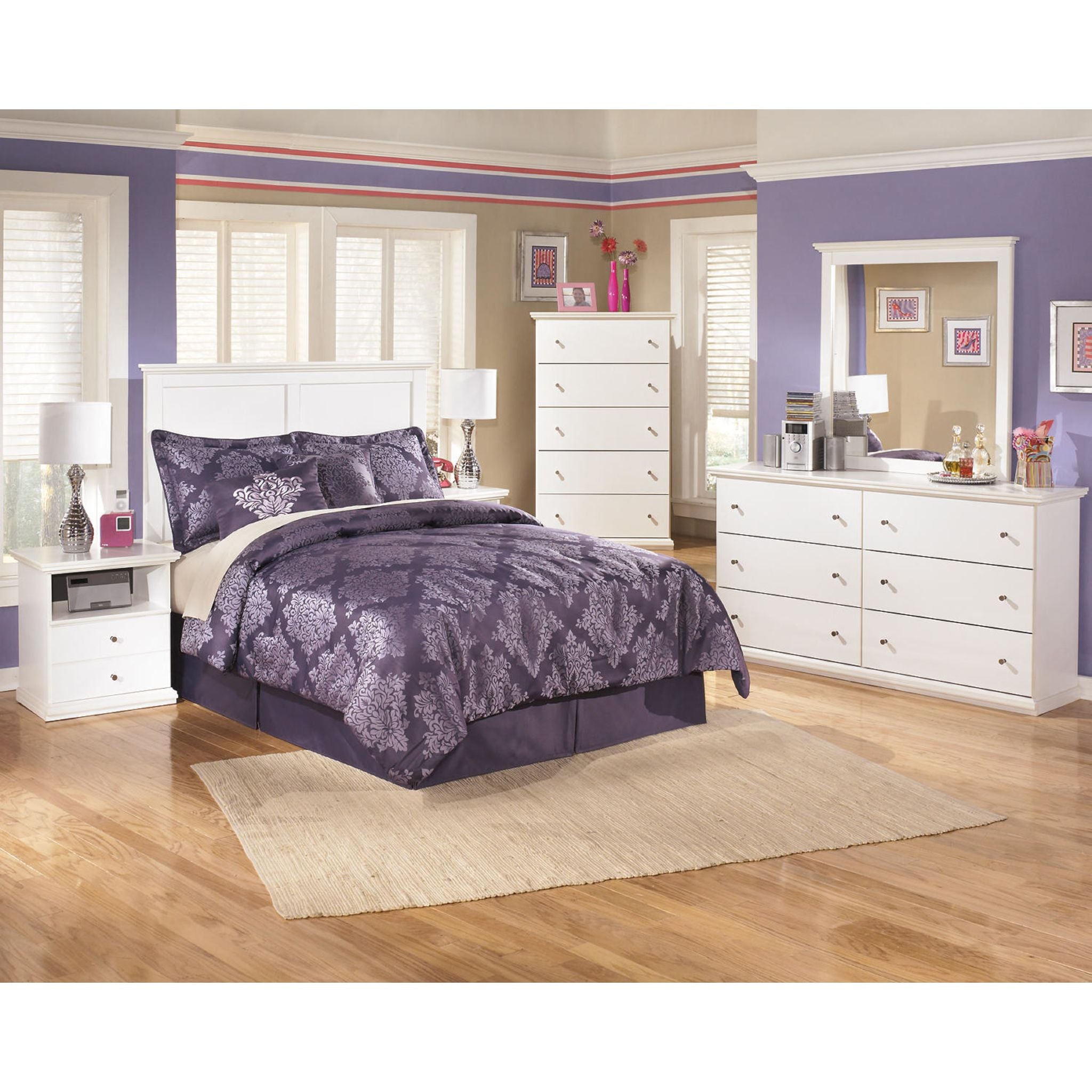 Bostwick Shoals White Dresser and Mirror Set - Modern Bedroom Furniture for Home Decor & Storage Solutions