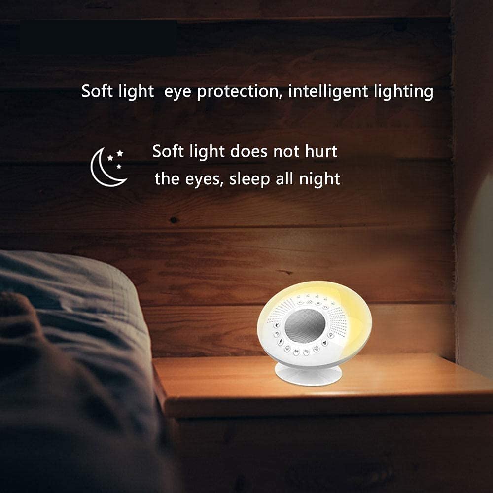 White Noise Sound Machine with 6 Relaxing Nature Sounds - Portable Sleep Therapy for Home, Office & Travel - Perfect for Babies, Meditation & Better Sleep