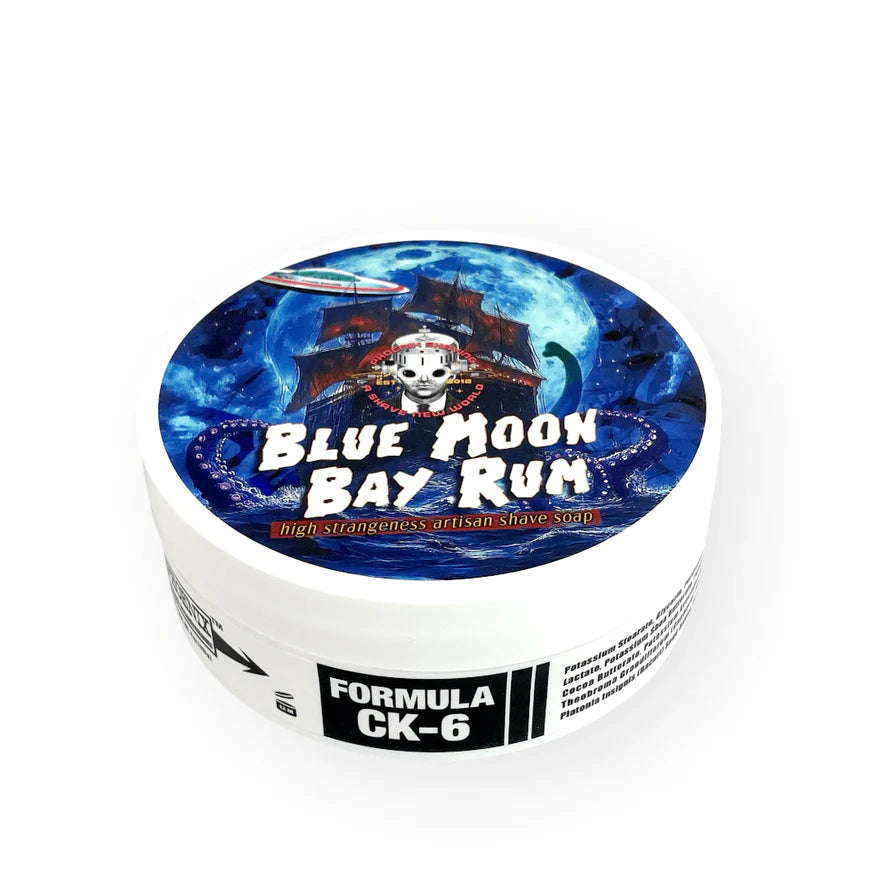 Phoenix Shaving Blue Moon Bay Rum Artisan Shave Soap for Men - Premium Handmade Shaving Soap with Natural Ingredients for Smooth Shave & Skin Care - Perfect for Grooming, Gift Sets & Wet Shaving Rituals