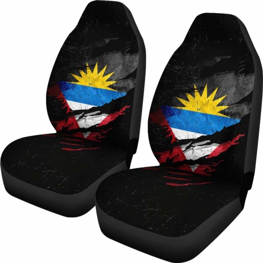 Antigua & Barbuda Grunge Style Car Seat Covers 232125 - Durable & Stylish Seat Protection for Trucks, SUVs and Vintage Cars