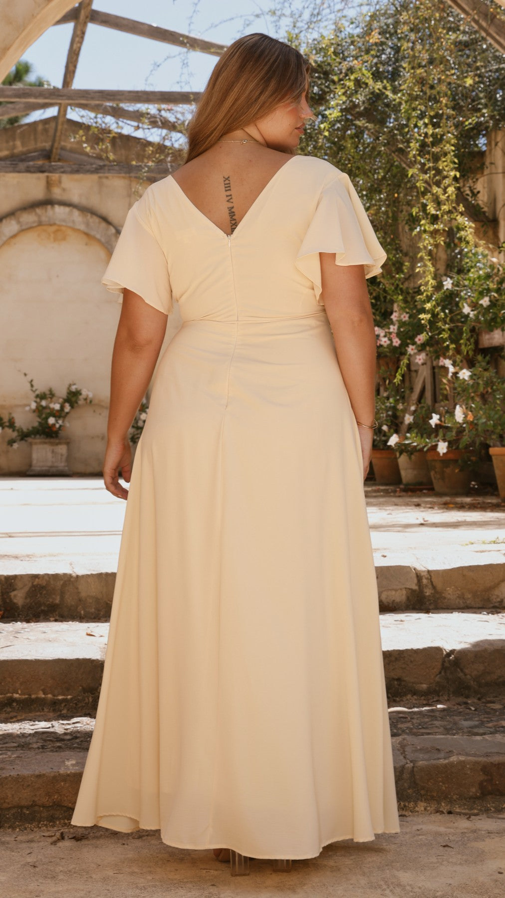 Charlize Women's Maxi Dress - Flowy Long Summer Dress in Yellow, Perfect for Beach Vacations, Parties & Casual Outings