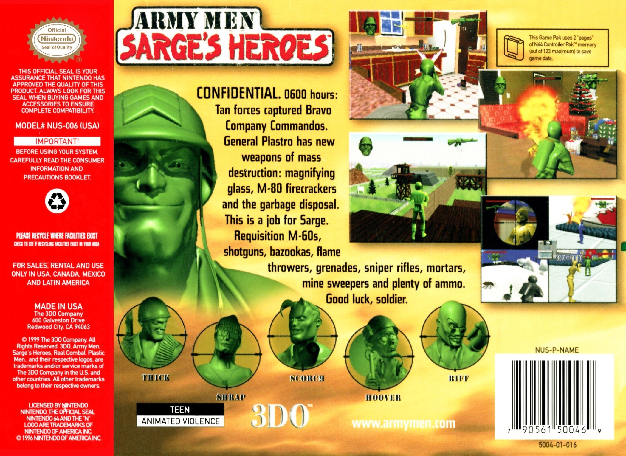 Army Men Sarge's Heroes - Classic Military Action Figures for Kids & Collectors | Perfect for War Games, Toy Soldier Battles & Display Collections