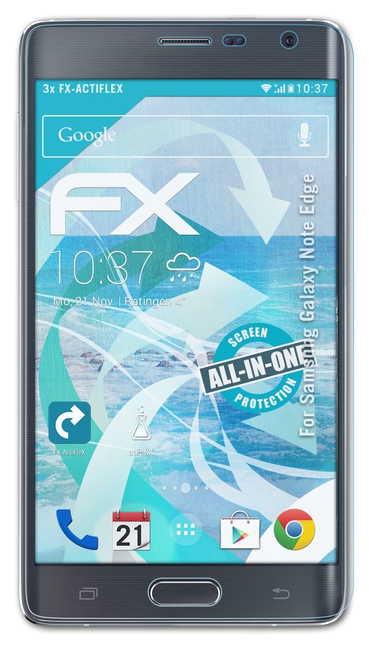 Samsung Galaxy Note Edge Screen Protector - 3 Pack Ultra Clear Flexible Film FX Screen Protection | Anti-Scratch & Bubble-Free for Daily Use, Work & Travel