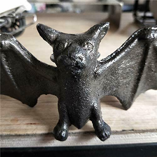 Halloween Bat Cast Iron Wall Art - Gothic Outdoor Decor for Patio, Garden & Halloween Party Decorations | Spooky Home & Yard Decoration