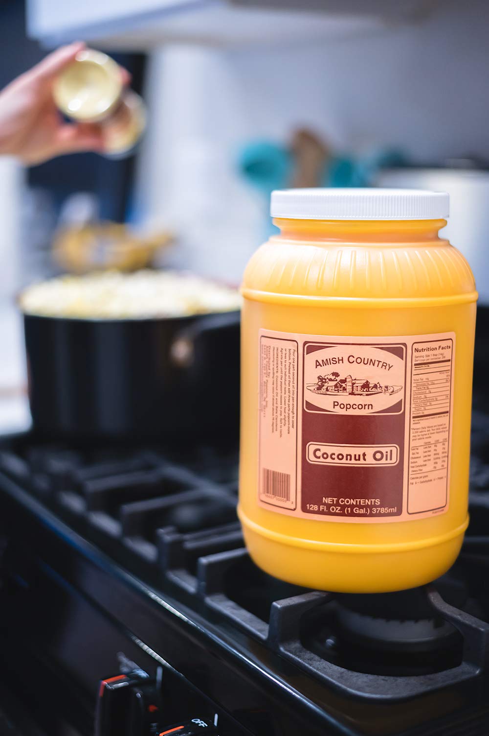 Amish Country Popcorn - 1 Gallon Coconut Oil for Popping | Non-GMO, Gluten Free, Old Fashioned Popcorn Oil | Perfect for Movie Nights, Snack Time & Healthy Cooking