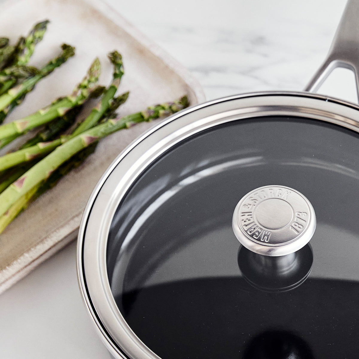 Premium Merten & Storck 3 Quart Stainless Steel Enameled Sauté Pan with Lid - Cloud Gray Nonstick Cookware for Sauteing, Frying & Simmering | Perfect for Gas, Electric & Induction Stovetops