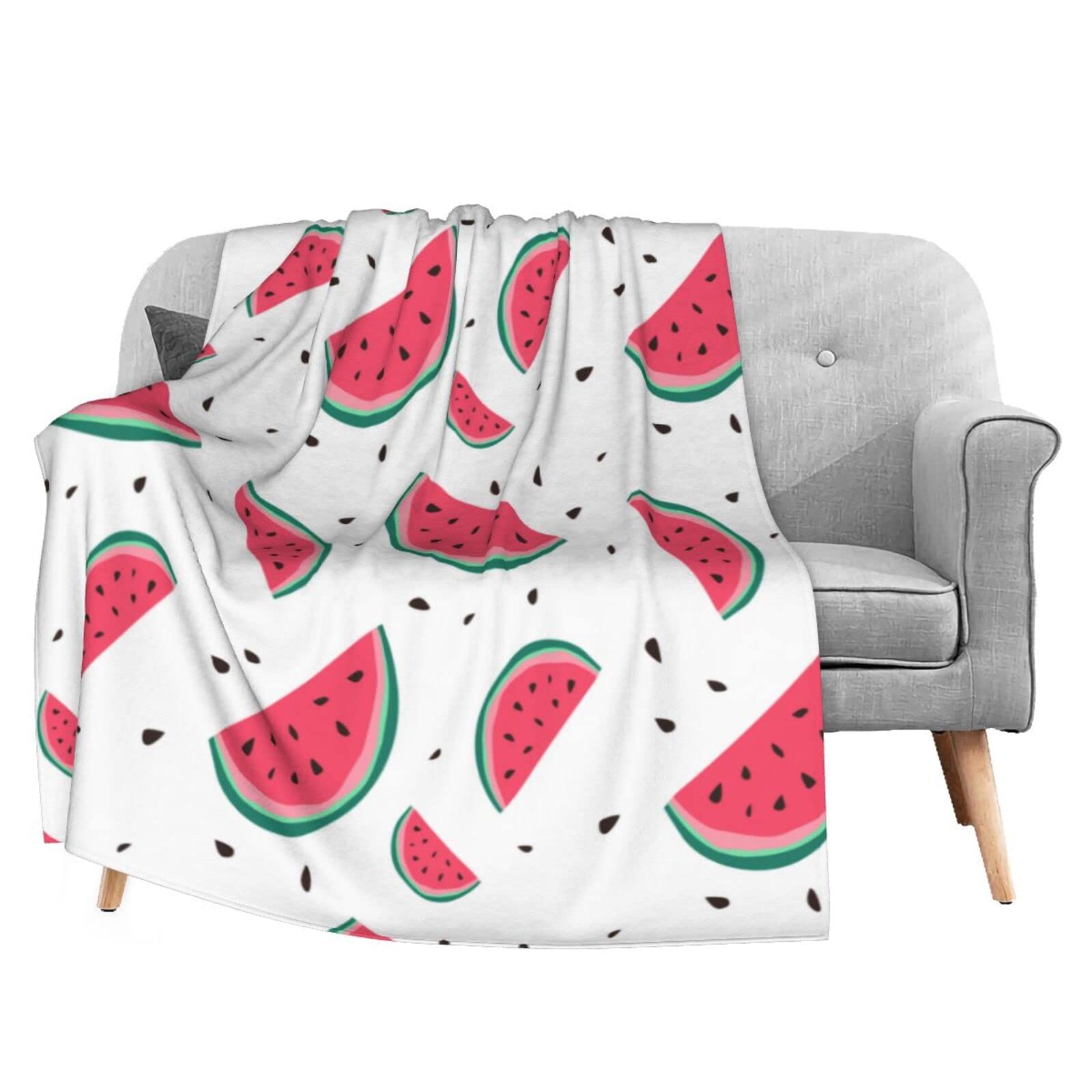Funny Watermelon Flannel Blanket - Lightweight & Cozy Soft Throw Blanket for Couch, Sofa, Bed - All Season Comfort for Kids, Women & Men - 60x80 Inches - Perfect for Picnics, Movie Nights & Home Decor