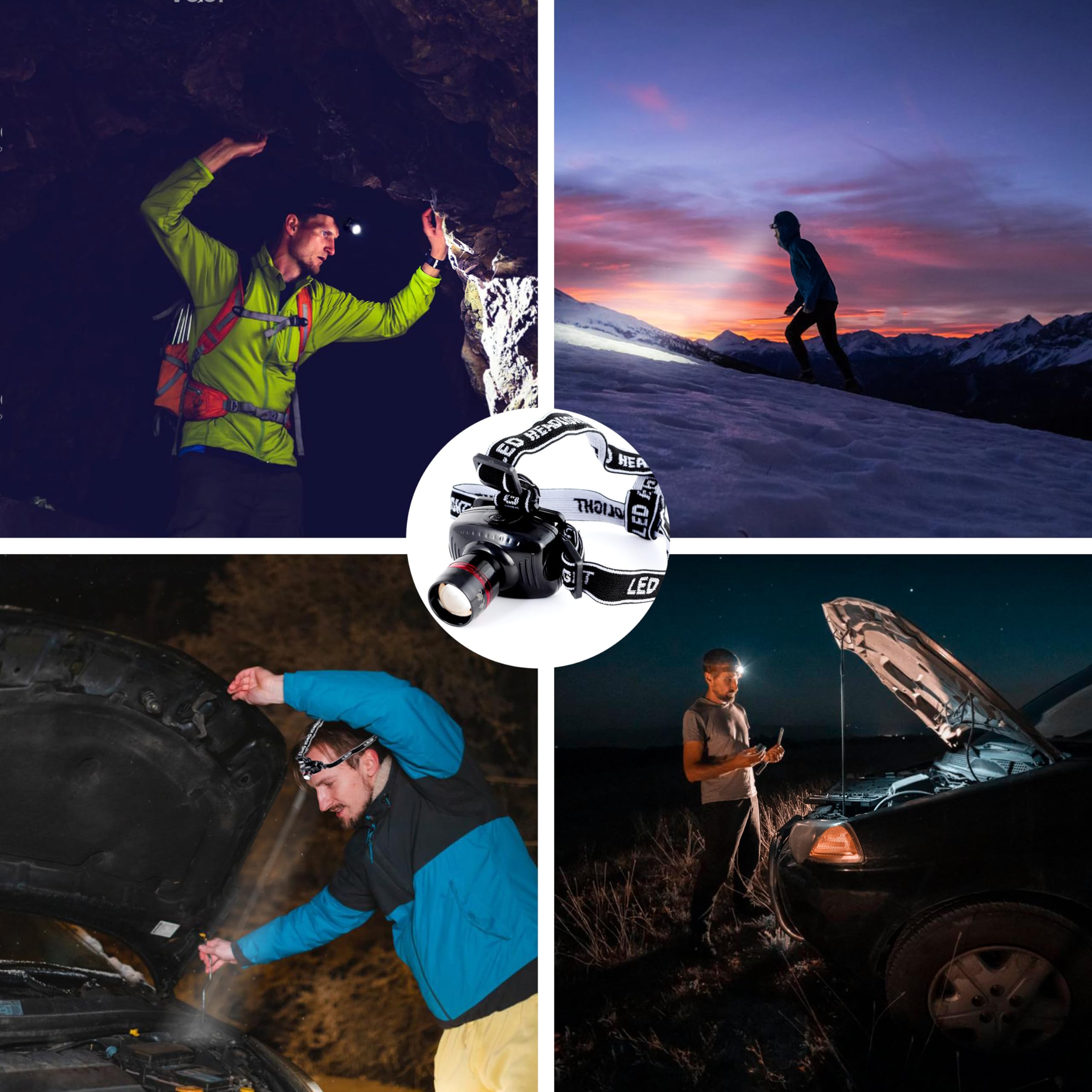 Car Roadside Emergency Kit with Jumper Cables, Safety Tools & Accessories - Includes Headlamp, Tow Straps, Utility Knife, Rainwear & Gloves (Grey) | Essential for Road Trips, Breakdowns & Vehicle Emergencies