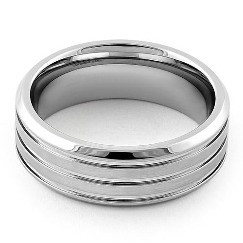 Premium Stainless Steel 4-Layer Triple Groove Satin Finish Band Ring for Men & Women - Wedding, Engagement, Anniversary Gift Jewelry