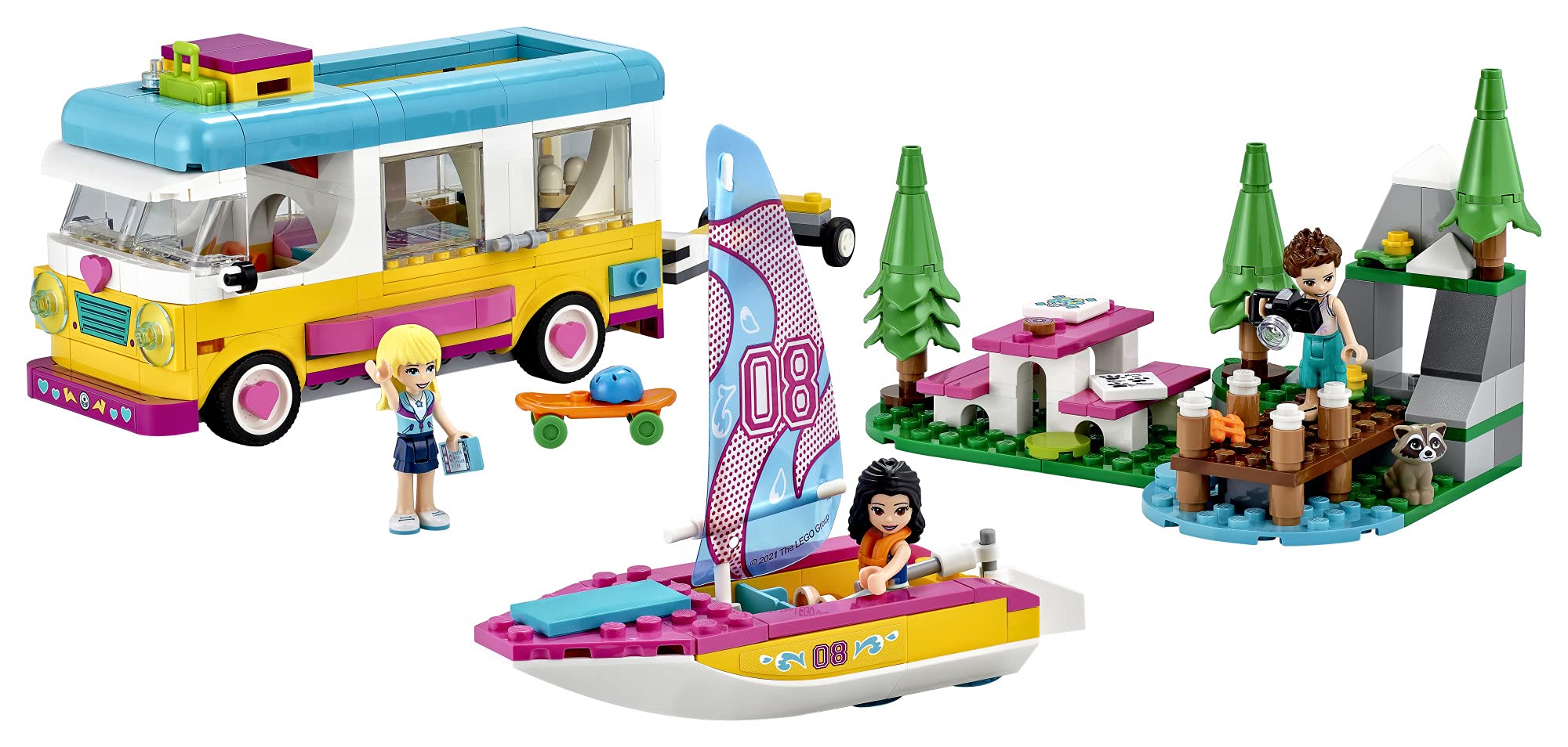 LEGO Friends Forest Camper Van and Sailboat 41681 Building Kit - 487 Pieces Creative Toy Set for Kids, New 2021 | Perfect for Imaginative Play, Birthday Gifts & STEM Learning Activities