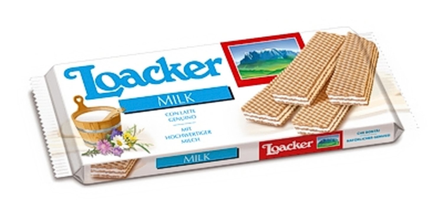Loacker Classic Milk Waffers 175g - Crispy Italian Wafer Cookies for Snacking, Gifting & Coffee Pairing