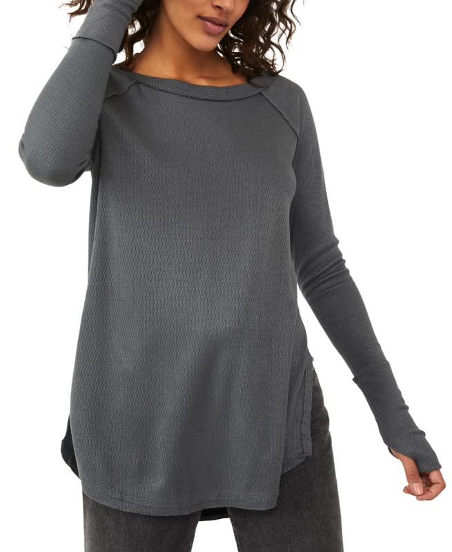 Free People Women's Snowy Thermal Top - Cozy Fleece Lined Winter Shirt for Cold Weather, Hiking & Layering | Soft Thermal Long Sleeve Base Layer Top for Outdoor Activities & Casual Wear