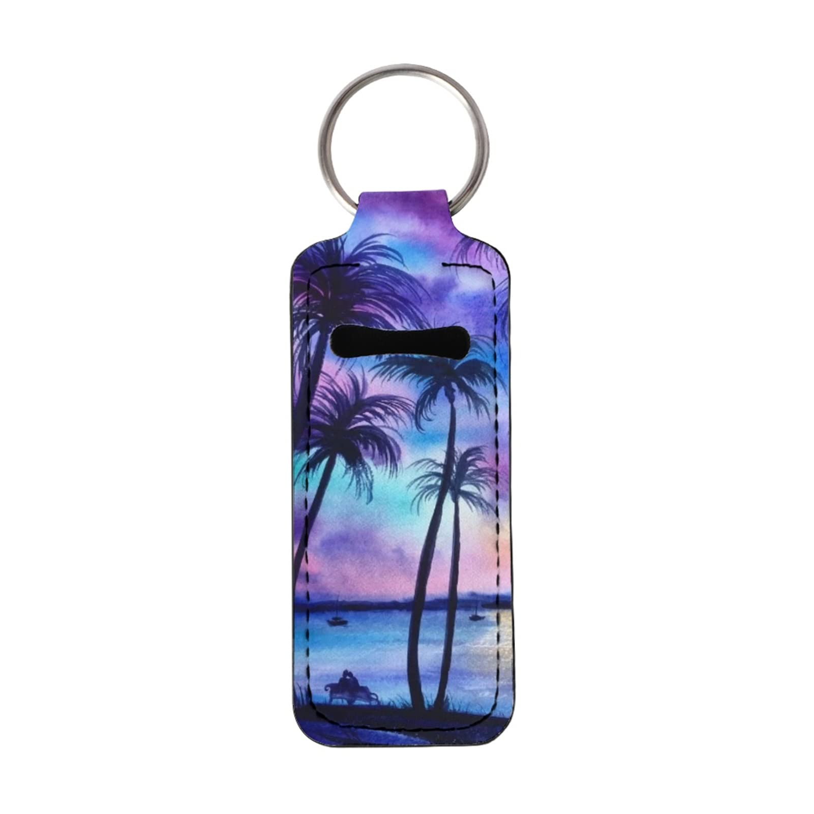 Stylish Print Chapstick Keychain Holder - Lipstick & Lip Balm Holder for Women - Perfect for Keys, Purses, and Everyday Use