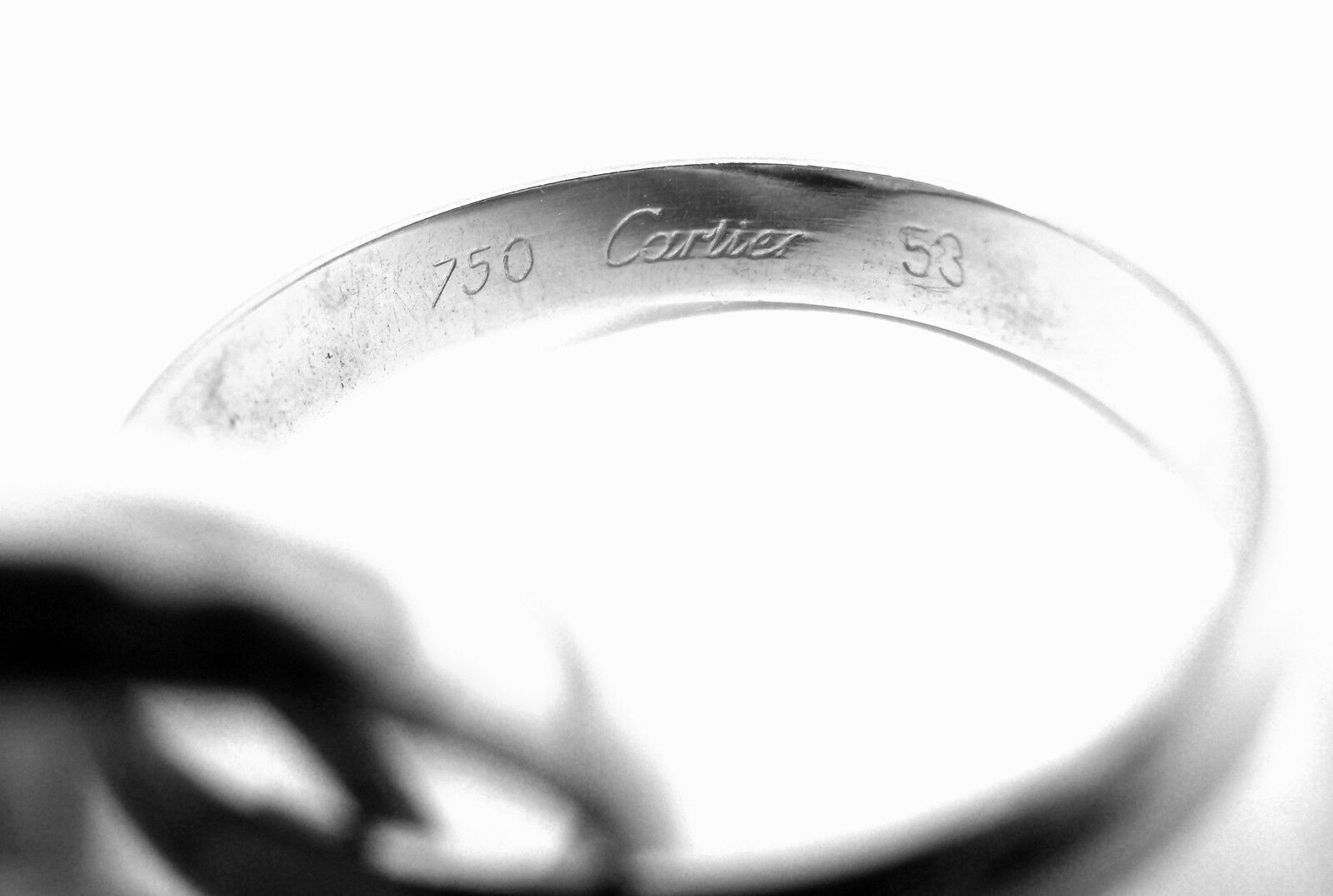 Authentic Cartier 18k White Gold Trinity Band Ring - Size 53 (US 6.25) - Luxury Wedding Band, Anniversary Gift & Everyday Jewelry for Women
