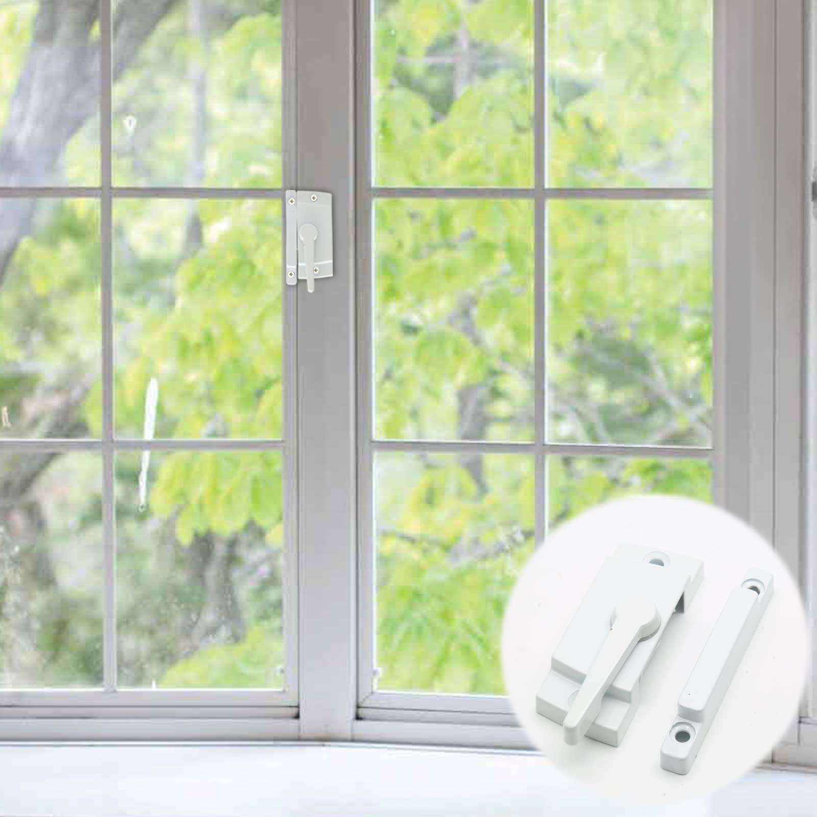 Uenhoy 2 Pack Window Sash Locks for Double Hung & Sliding Windows - White Security Locks for Vertical & Horizontal Windows - Perfect for Home Safety & Childproofing