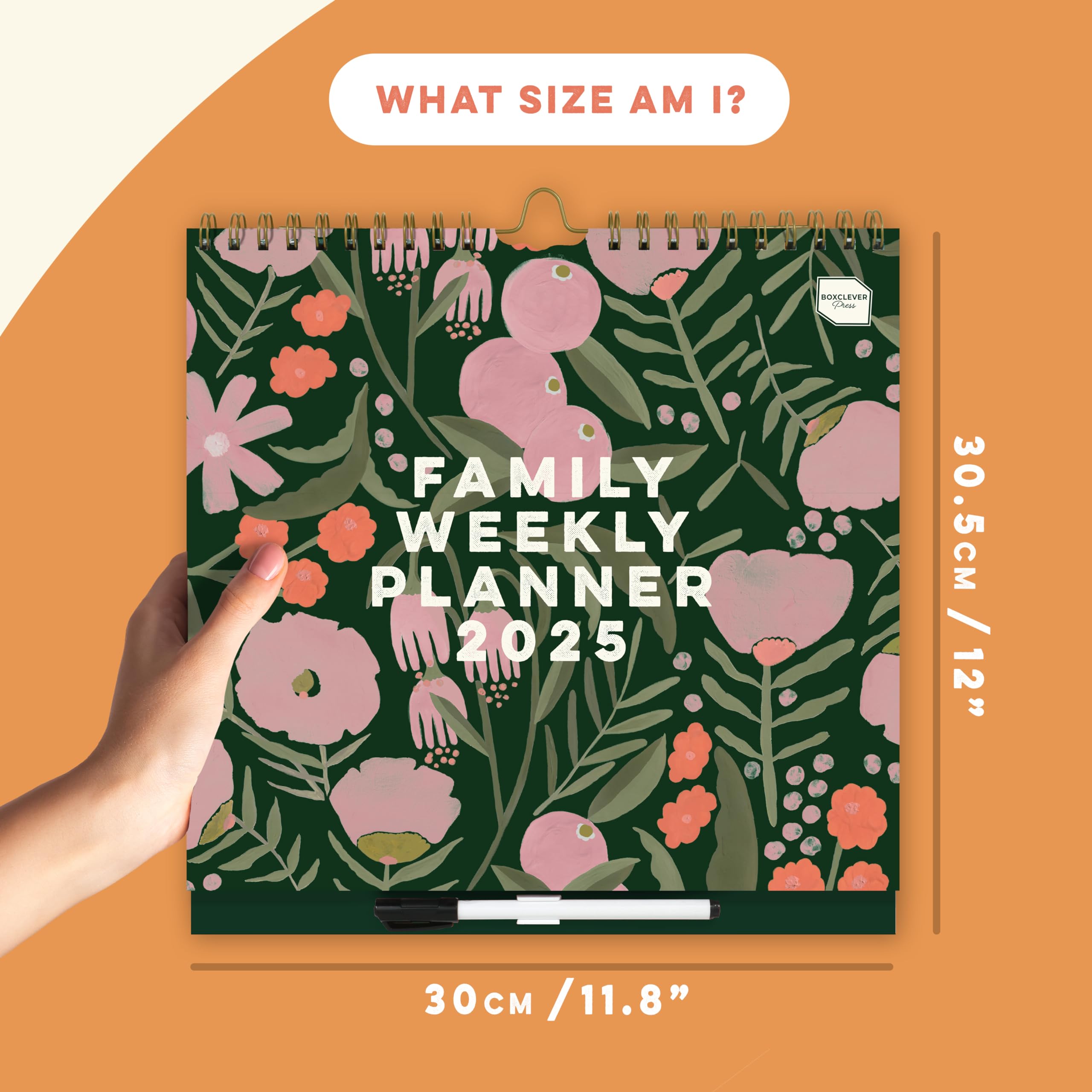Boxclever Press 2024-2025 Family Weekly Planner Wall Calendar | 6-Column Organizer with Lists, Pocket & Stickers | August 2024-December 2025 | Perfect for Home, Office & School Planning