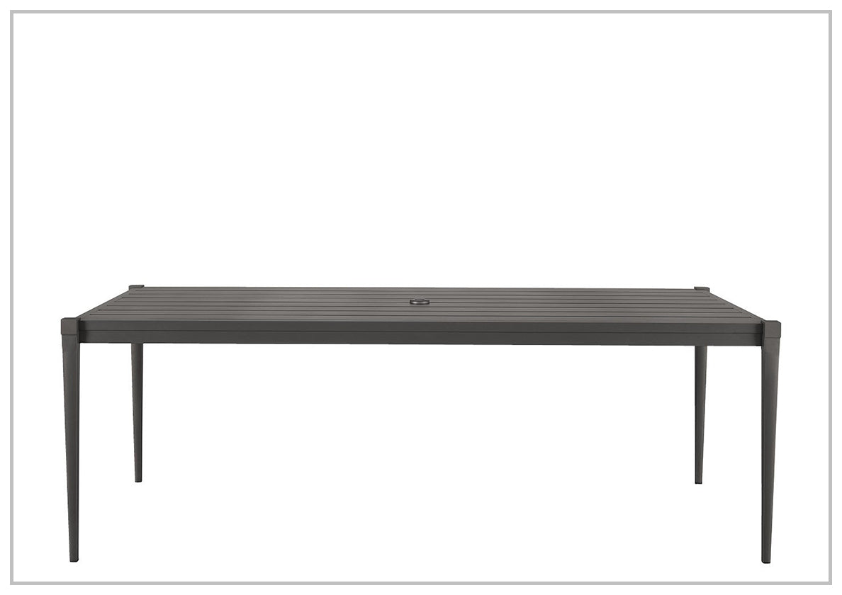 Universal Coastal Living Seneca Outdoor Concrete Rectangular Dining Table - Weatherproof Patio Furniture for Backyard, Poolside & Garden Dining