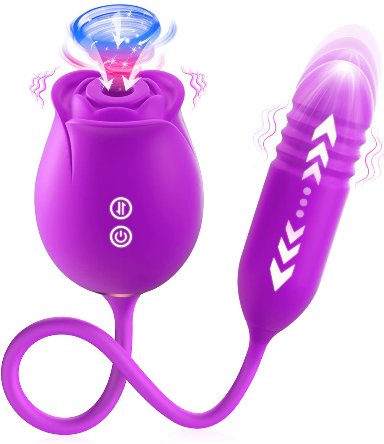 3-in-1 Rose Vibrator for Women - 9 Suction & 9 Thrusting Modes G-Spot Clitoral Stimulator, Adult Sex Toy for Solo Play & Couples | Perfect for Romantic Nights & Self-Care Moments