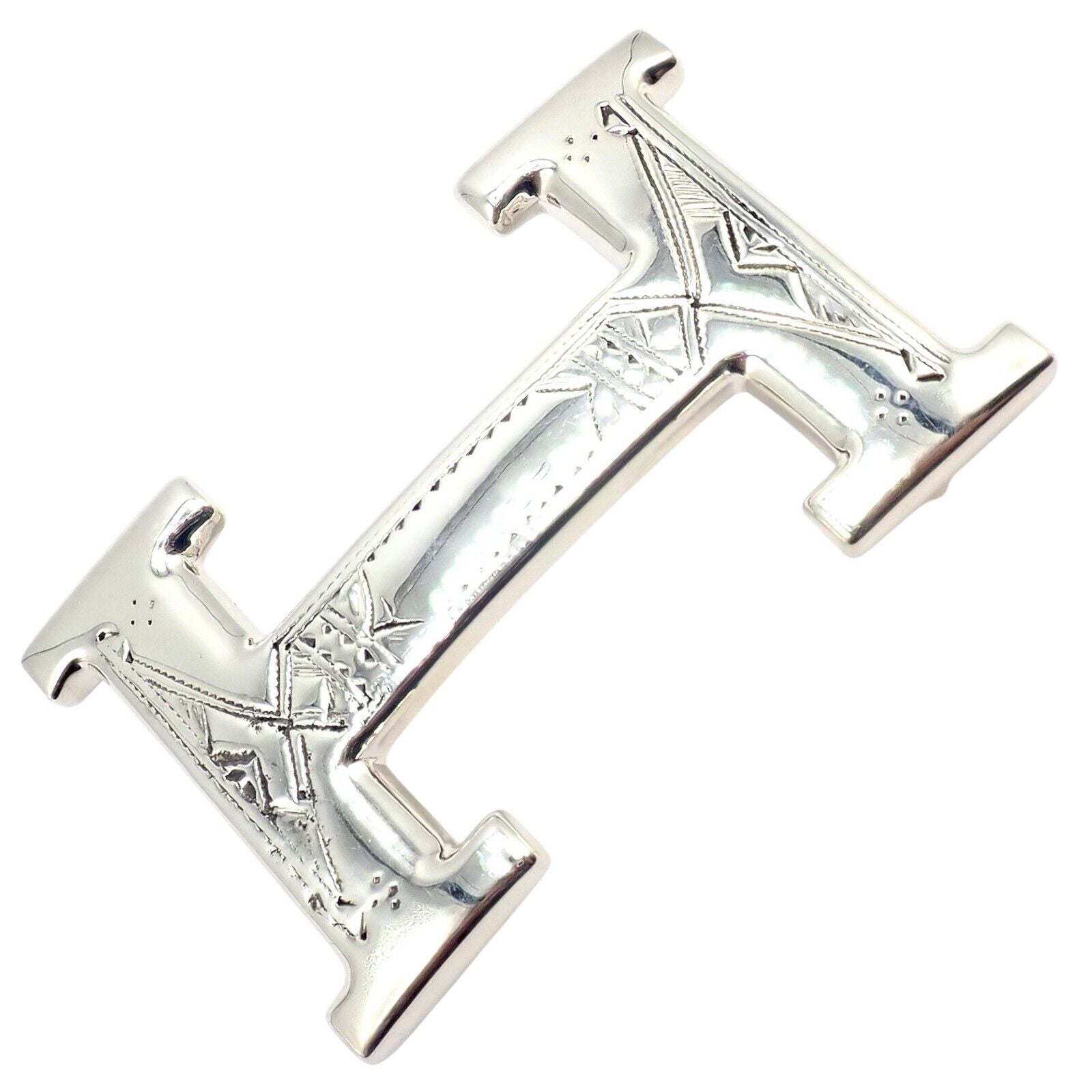 Authentic Hermes Silver Signature Classic Large H Belt Buckle 32mm - Luxury Designer Accessory for Men & Women | Perfect for Formal Events, Office Wear & Fashion Statements